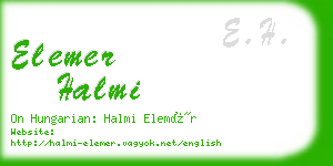 elemer halmi business card